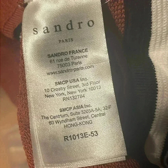 Sandro Elbise brown and orange striped bodycon tank mini dress XS - Picture 5 of 7